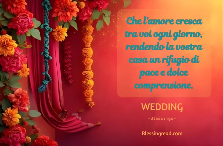Colorful floral wedding blessings background