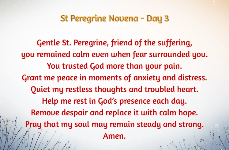St Peregrine Novena - Day 3