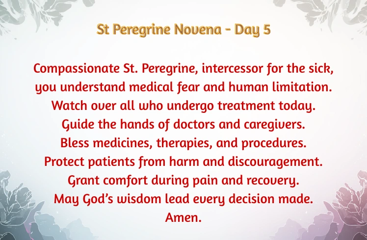 St Peregrine Novena - Day 5