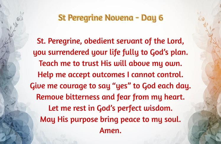 St Peregrine Novena - Day 6