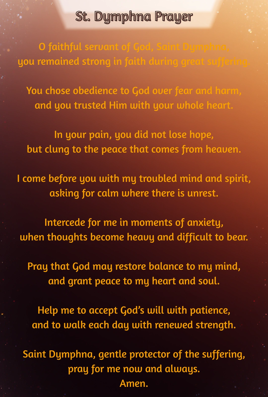 St. Dymphna Prayer