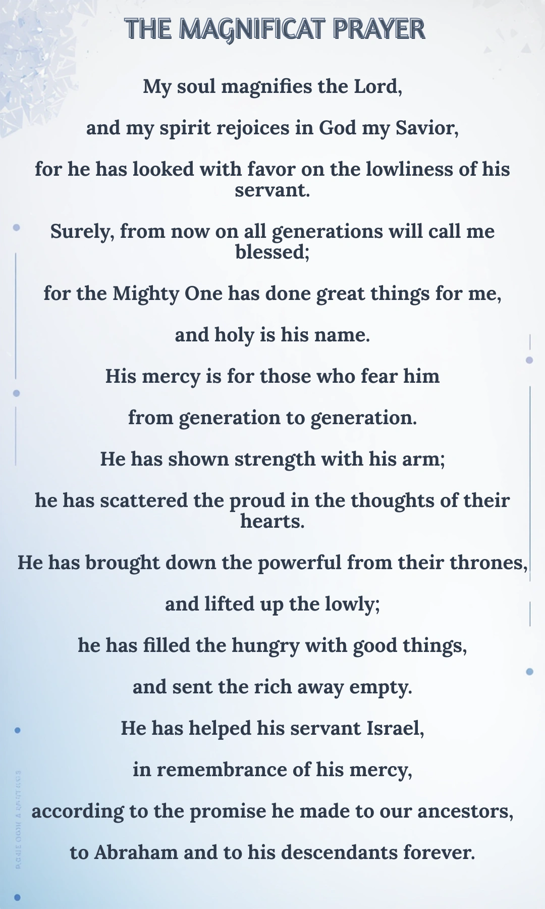 MAGNIFICAT PRAYER