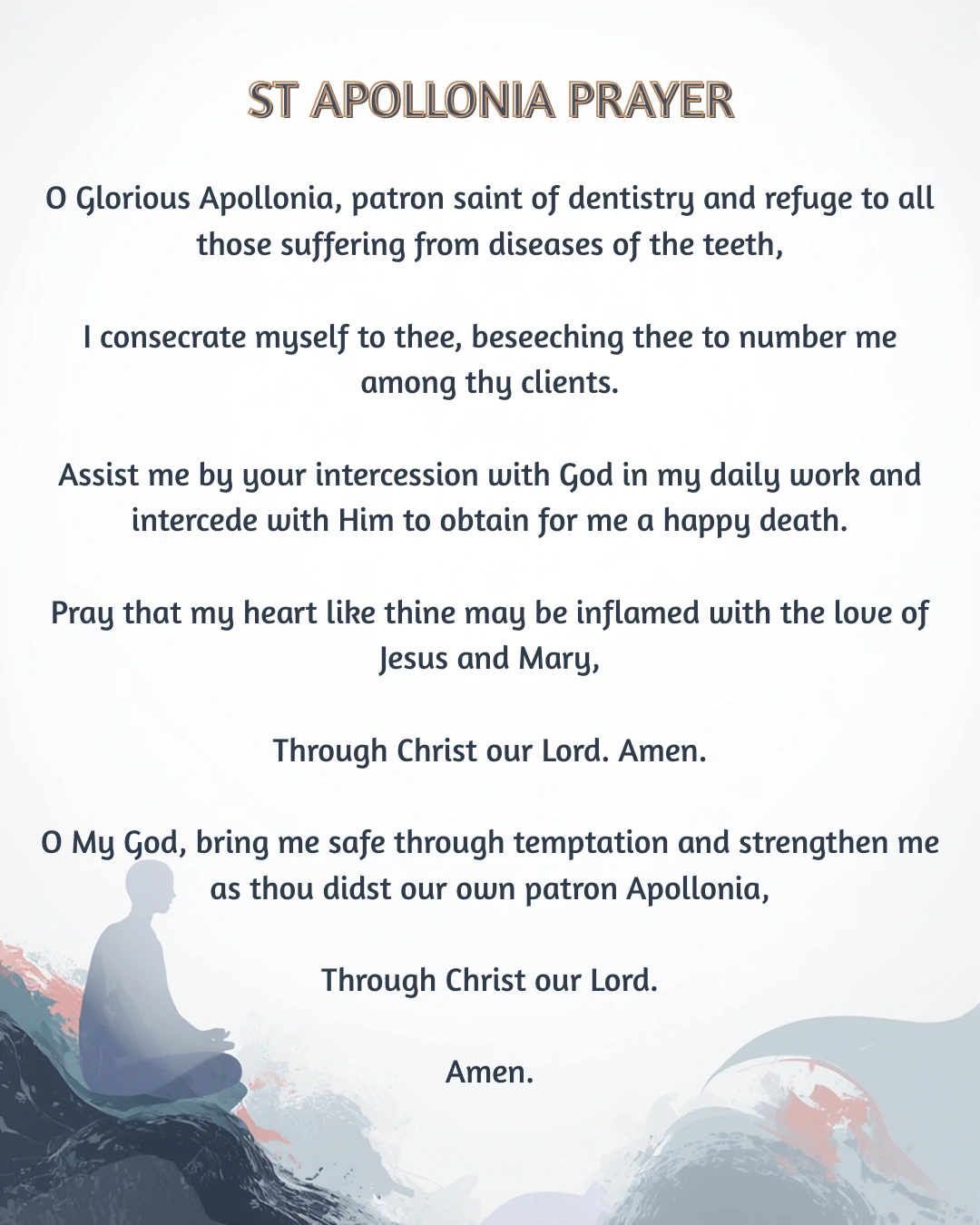 ST APOLLONIA PRAYER