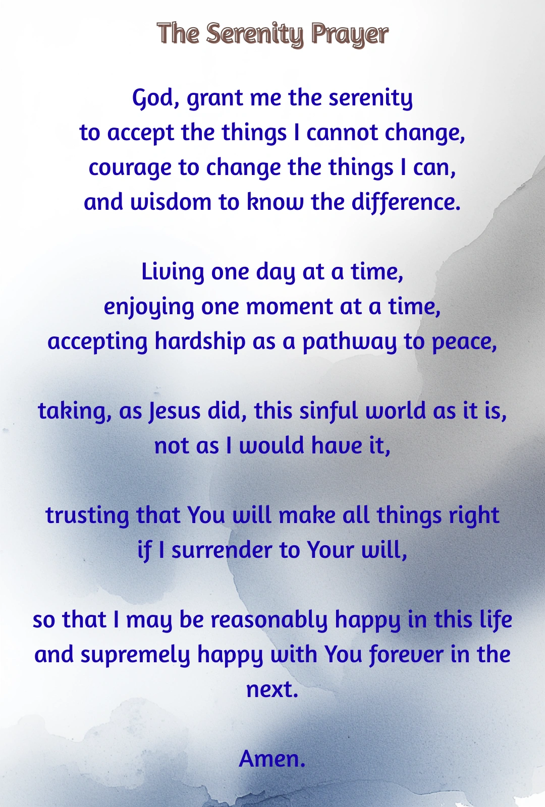 The Serenity Prayer