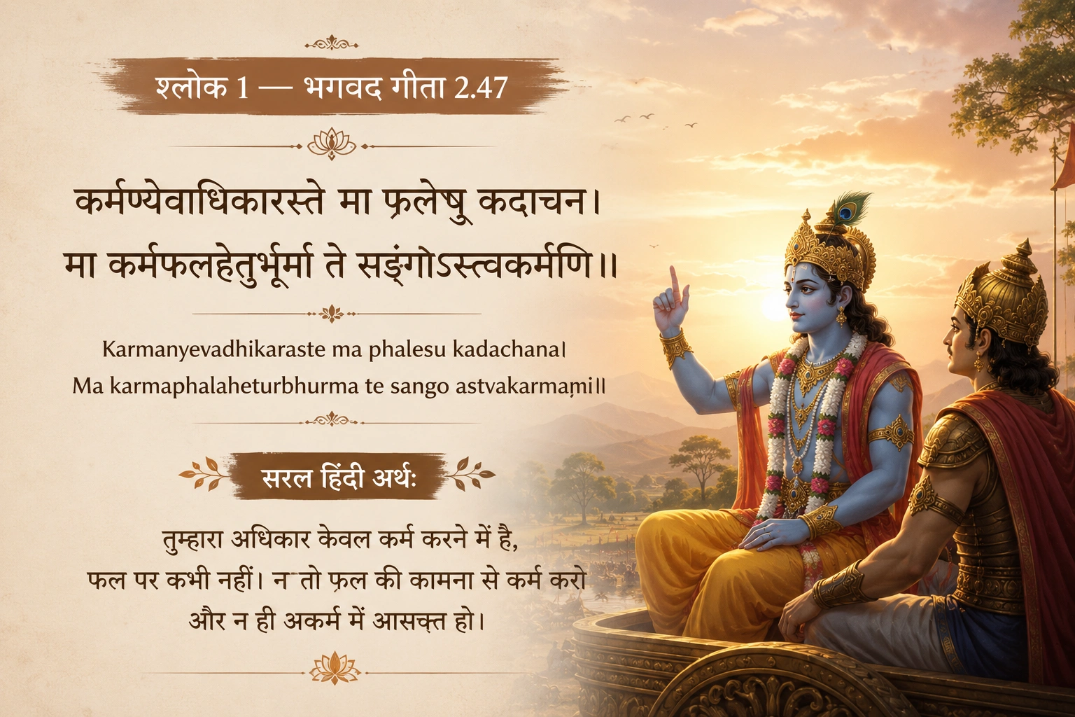 श्लोक 1 — भगवद गीता 2.47