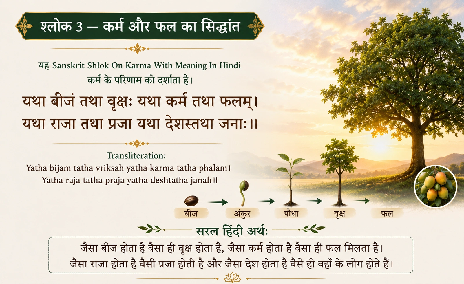 श्लोक 3 — कर्म और फल का सिद्धांत