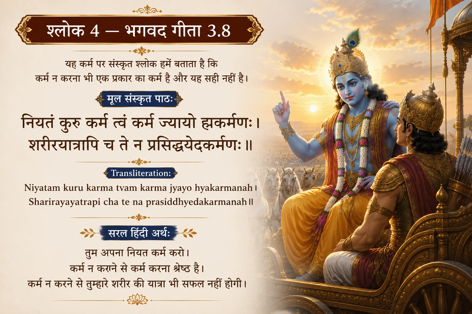 श्लोक 4 — भगवद गीता 3.8