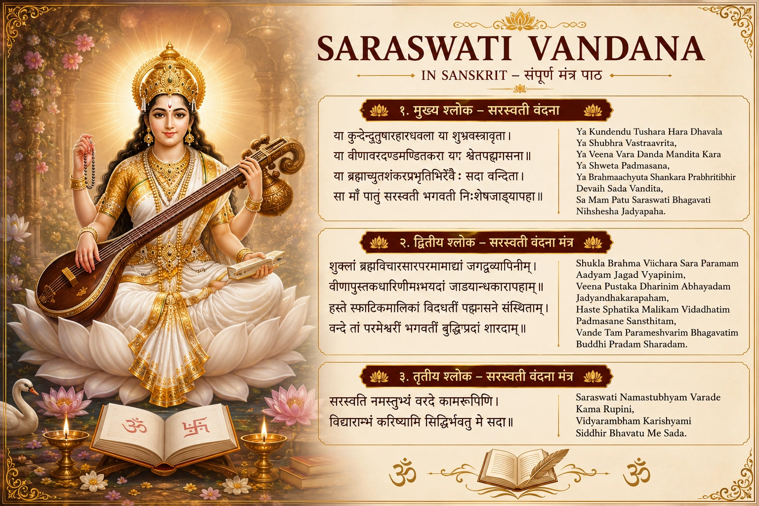 सरस्वती वंदना मंत्र