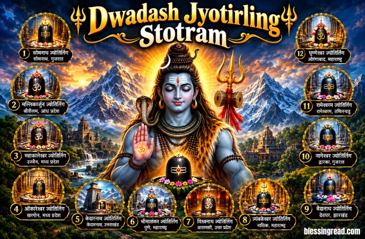 Dwadash Jyotirling Stotram: संपूर्ण पाठ विधि, अर्थ और महत्व Dwadash Jyotirling Stotram